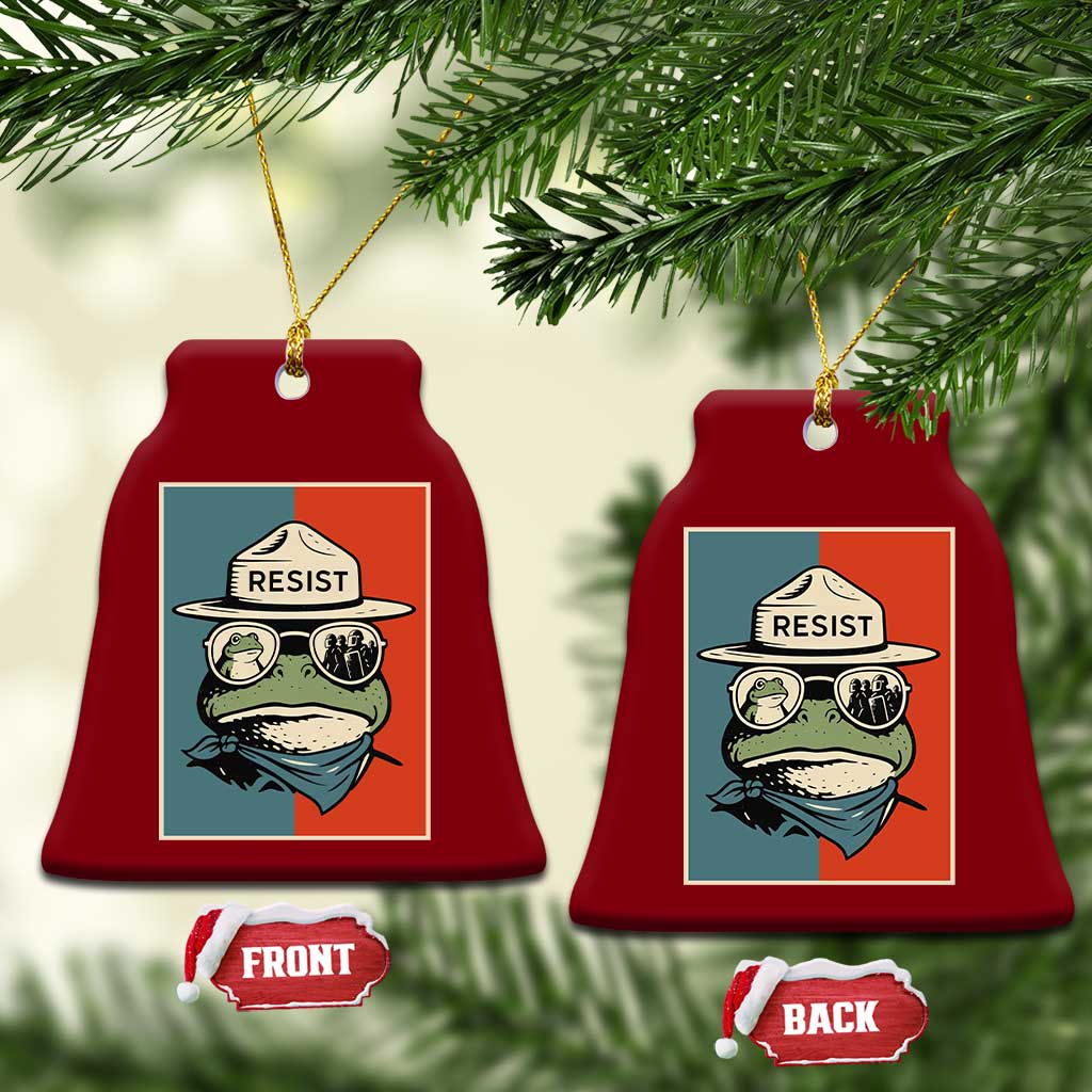 Resist Frog Meme Ceramic Ornament Portland Vintage Aesthetic Gift - Print Your Wear