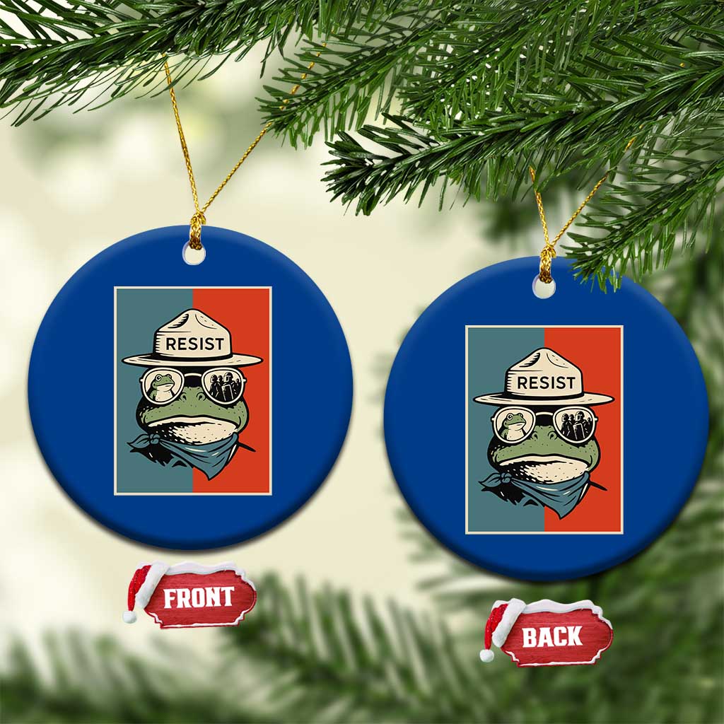 Resist Frog Meme Ceramic Ornament Portland Vintage Aesthetic Gift TS12 1pc Blue Print Your Wear