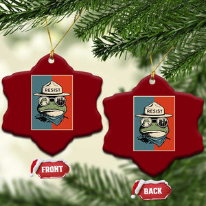 Resist Frog Meme Ceramic Ornament Portland Vintage Aesthetic Gift - Print Your Wear