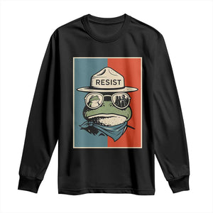 Resist Frog Meme Long Sleeve Shirt Portland Vintage Aesthetic Gift TS12 Black Print Your Wear
