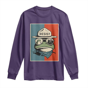 Resist Frog Meme Long Sleeve Shirt Portland Vintage Aesthetic Gift TS12 Purple Print Your Wear