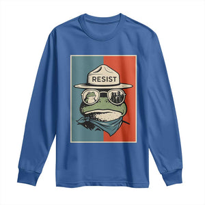 Resist Frog Meme Long Sleeve Shirt Portland Vintage Aesthetic Gift TS12 Royal Blue Print Your Wear