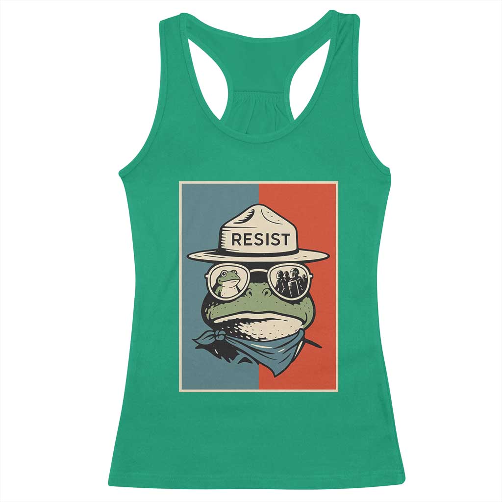 Resist Frog Meme Racerback Tank Top Portland Vintage Aesthetic Gift TS12 Irish Green Print Your Wear
