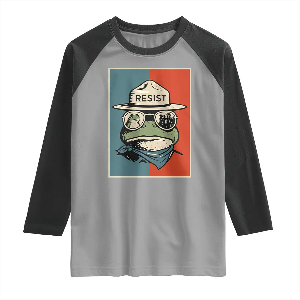 Resist Frog Meme Raglan Shirt Portland Vintage Aesthetic Gift TS12 Sport Gray Black Print Your Wear