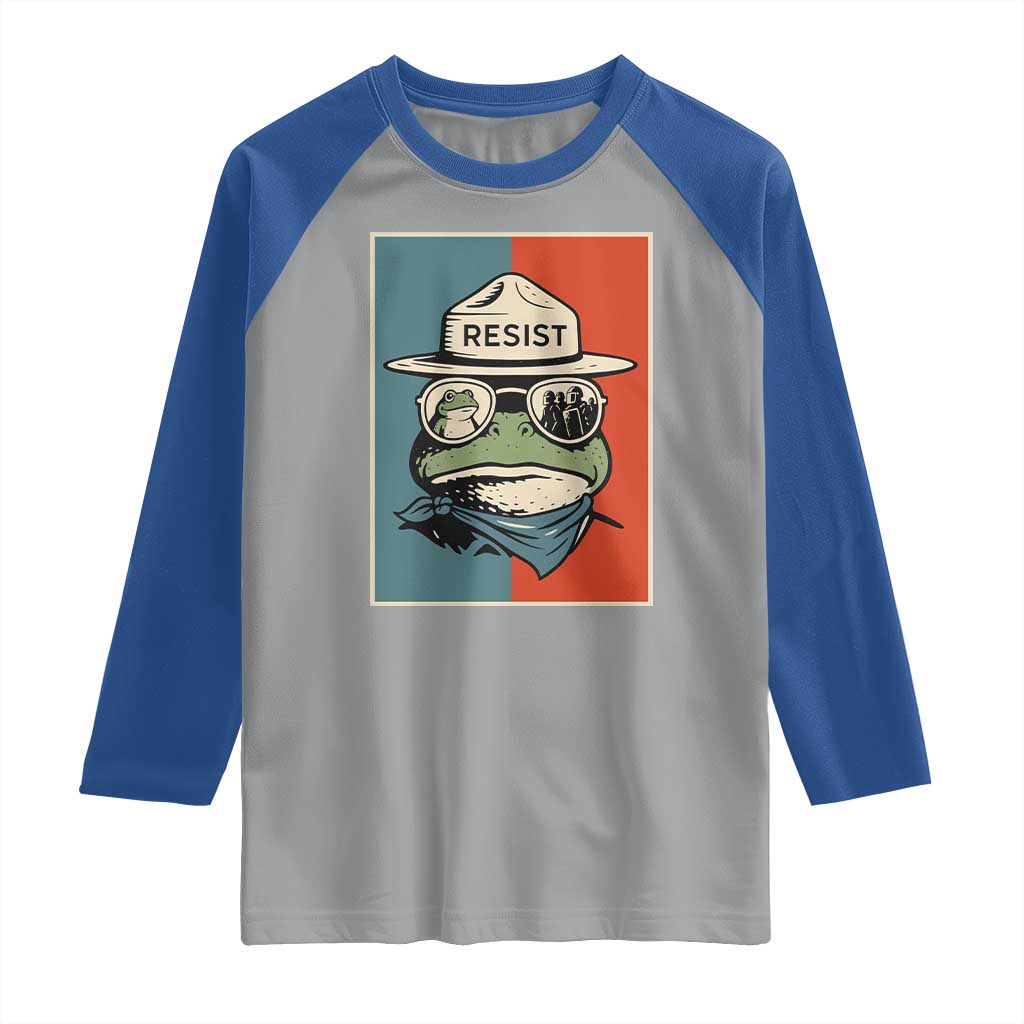 Resist Frog Meme Raglan Shirt Portland Vintage Aesthetic Gift TS12 Sport Gray Royal Print Your Wear