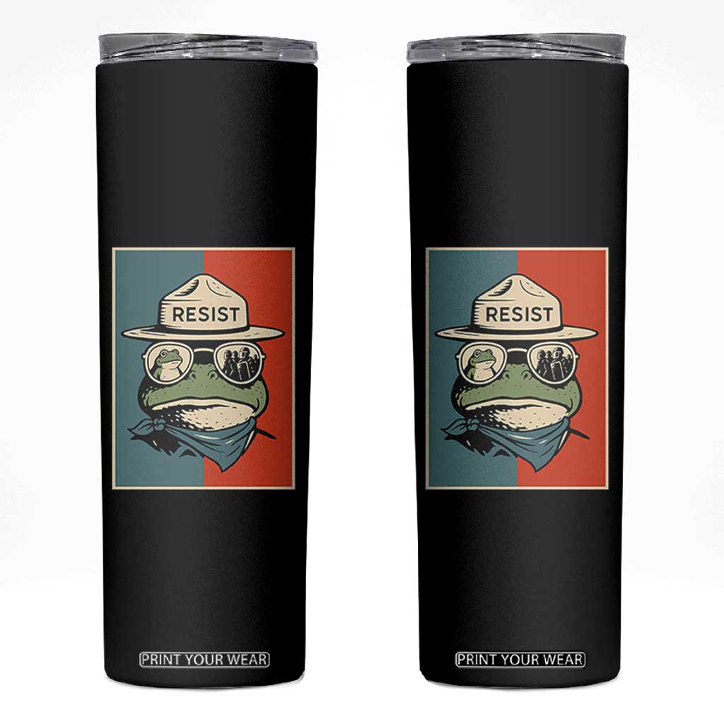 Resist Frog Meme Skinny Tumbler Portland Vintage Aesthetic Gift TS12 Black Print Your Wear