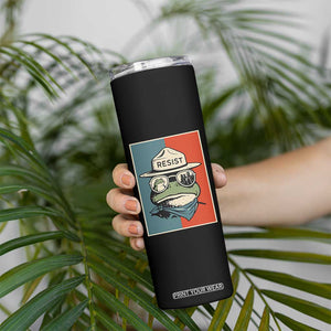 Resist Frog Meme Skinny Tumbler Portland Vintage Aesthetic Gift - Print Your Wear