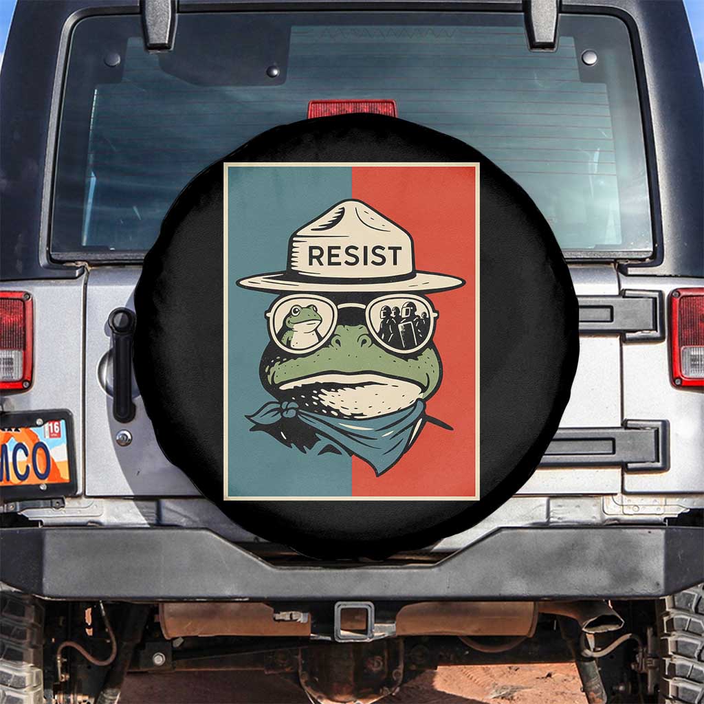 Resist Frog Meme Spare Tire Cover Portland Vintage Aesthetic Gift - Print Your Wear