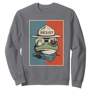 Resist Frog Meme Sweatshirt Portland Vintage Aesthetic Gift TS12 Charcoal Print Your Wear