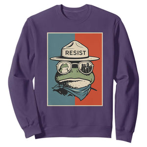 Resist Frog Meme Sweatshirt Portland Vintage Aesthetic Gift TS12 Purple Print Your Wear