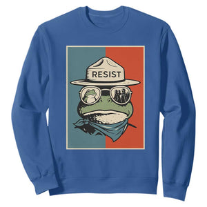 Resist Frog Meme Sweatshirt Portland Vintage Aesthetic Gift TS12 Royal Blue Print Your Wear