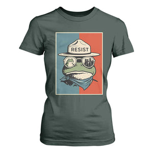 Resist Frog Meme T Shirt For Women Portland Vintage Aesthetic Gift TS12 Dark Forest Green Print Your Wear