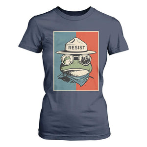 Resist Frog Meme T Shirt For Women Portland Vintage Aesthetic Gift TS12 Navy Print Your Wear