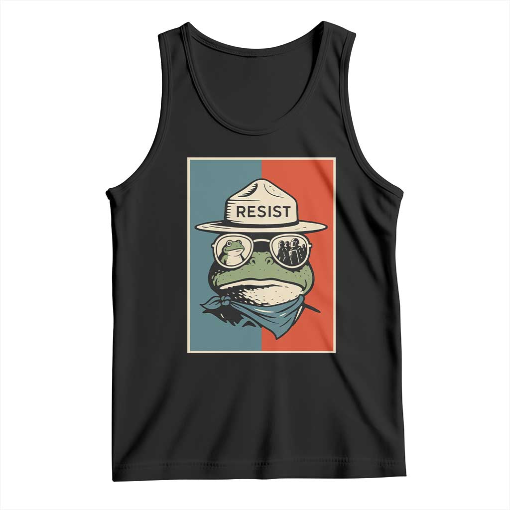 Resist Frog Meme Tank Top Portland Vintage Aesthetic Gift TS12 Black Print Your Wear