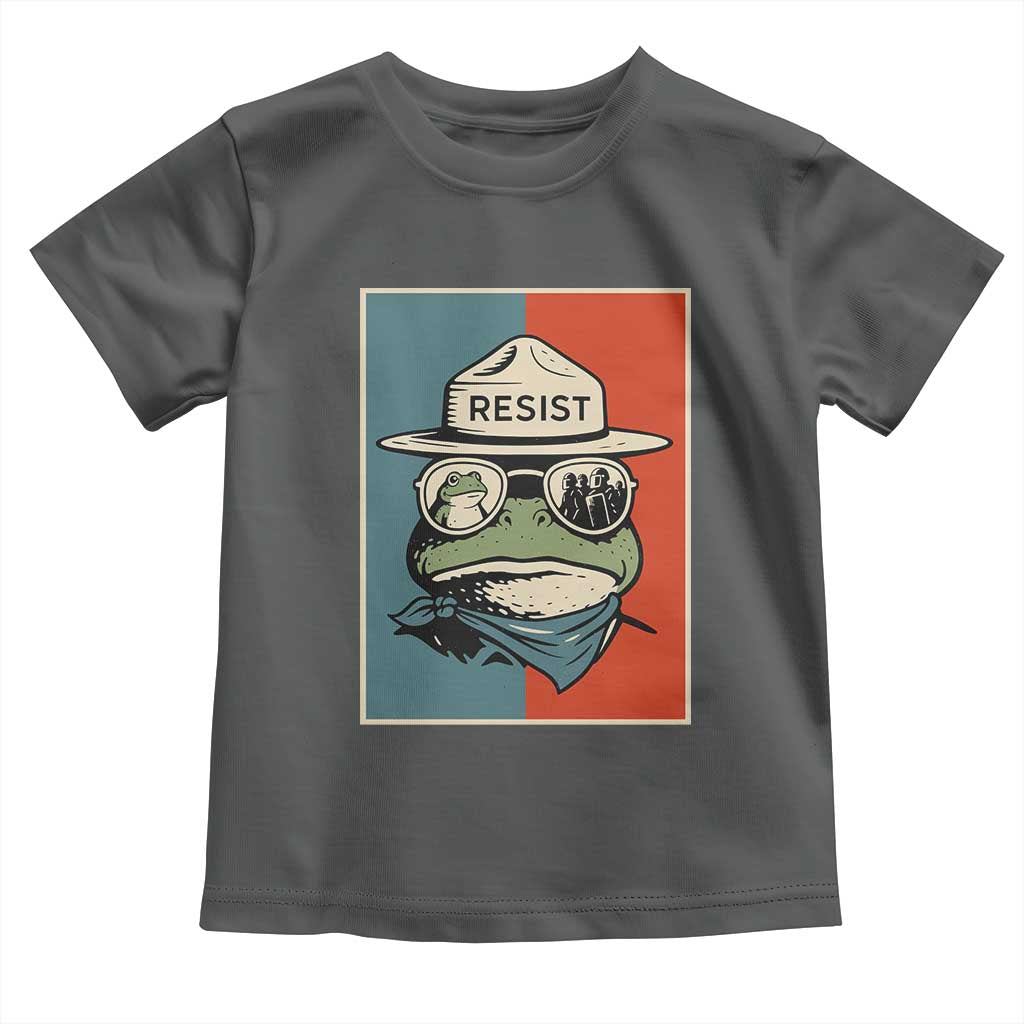Resist Frog Meme Toddler T Shirt Portland Vintage Aesthetic Gift TS12 Dark Heather Print Your Wear