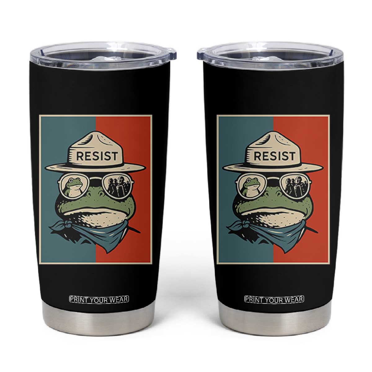 Resist Frog Meme Tumbler Cup Portland Vintage Aesthetic Gift TS12 Black Print Your Wear
