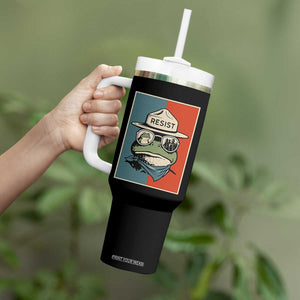 Resist Frog Meme Tumbler With Handle Portland Vintage Aesthetic Gift TS12 Print Your Wear