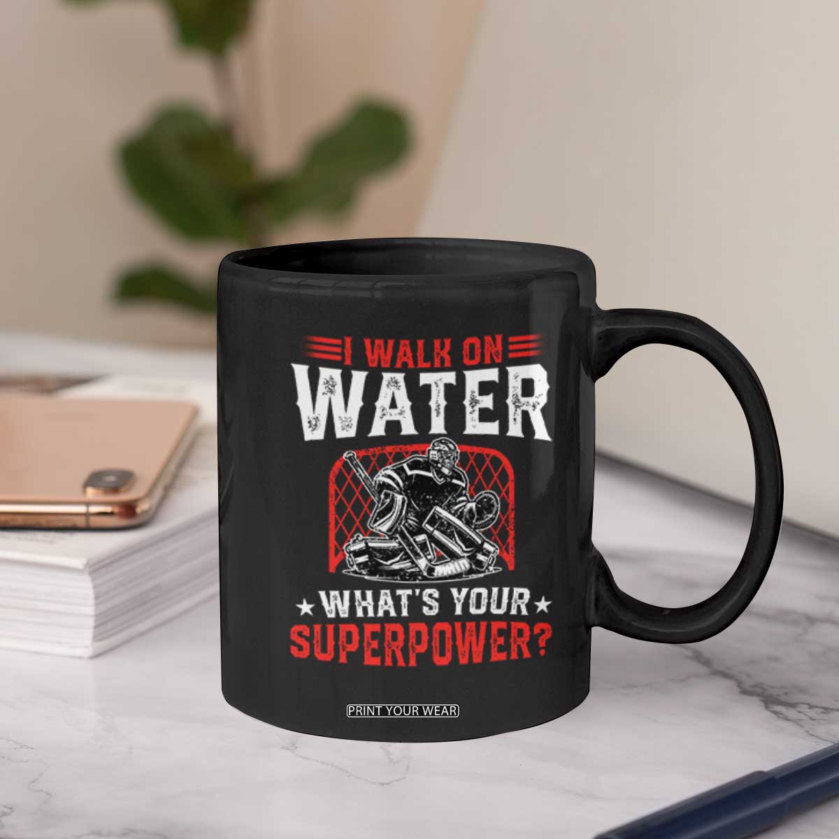 I Walk On Water Whats Your Superpower Coffee Mug Funny Ice Hockey Gift TS12 Print Your Wear