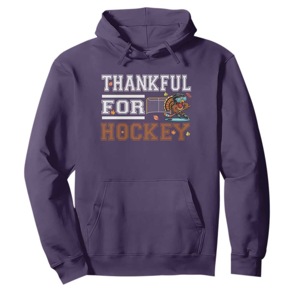 Thankful For Hockey Hoodie Funny Thanksgiving Ice Hockey Gift TS12 Purple Print Your Wear