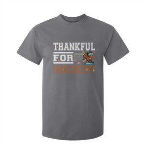 Thankful For Hockey T Shirt For Kid Funny Thanksgiving Ice Hockey Gift TS12 Charcoal Print Your Wear