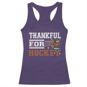 Thankful For Hockey Racerback Tank Top Funny Thanksgiving Ice Hockey Gift TS12 Purple Print Your Wear