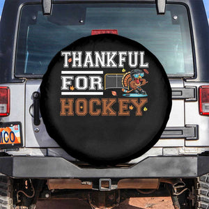 Thankful For Hockey Spare Tire Cover Funny Thanksgiving Ice Hockey Gift TS12 No hole Black Print Your Wear