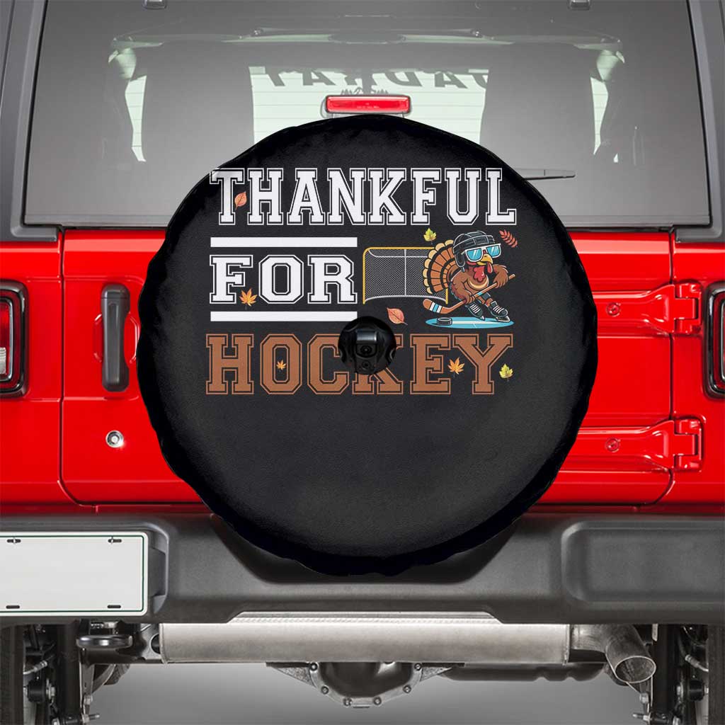 Thankful For Hockey Spare Tire Cover Funny Thanksgiving Ice Hockey Gift - Print Your Wear