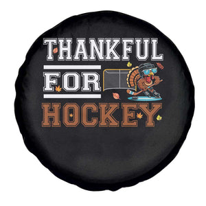 Thankful For Hockey Spare Tire Cover Funny Thanksgiving Ice Hockey Gift - Print Your Wear