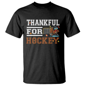 Thankful For Hockey T Shirt Funny Thanksgiving Ice Hockey Gift TS12 Black Print Your Wear
