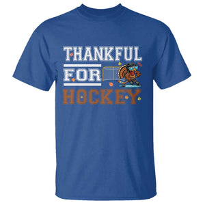 Thankful For Hockey T Shirt Funny Thanksgiving Ice Hockey Gift TS12 Royal Blue Print Your Wear