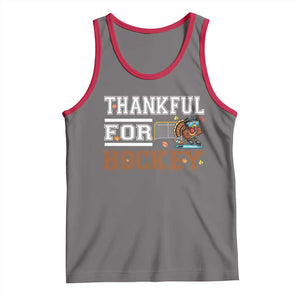 Thankful For Hockey Tank Top Funny Thanksgiving Ice Hockey Gift TS12 Deep Heather Red Print Your Wear