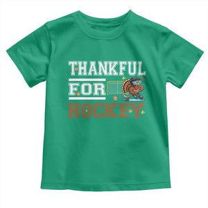Thankful For Hockey Toddler T Shirt Funny Thanksgiving Ice Hockey Gift TS12 Irish Green Print Your Wear