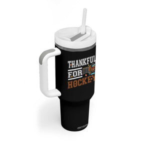 Thankful For Hockey Tumbler With Handle Funny Thanksgiving Ice Hockey Gift TS12 Print Your Wear