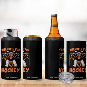 Thankful For Hockey 4 in 1 Can Cooler Tumbler Funny Turkey Ice Hockey Player Gift TS12 Print Your Wear