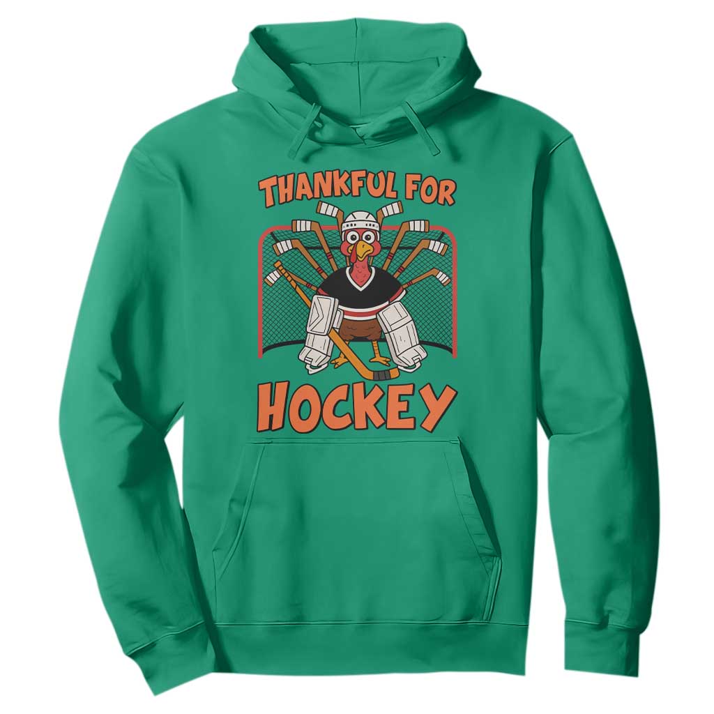 Thankful For Hockey Hoodie Funny Turkey Ice Hockey Player Gift TS12 Irish Green Print Your Wear