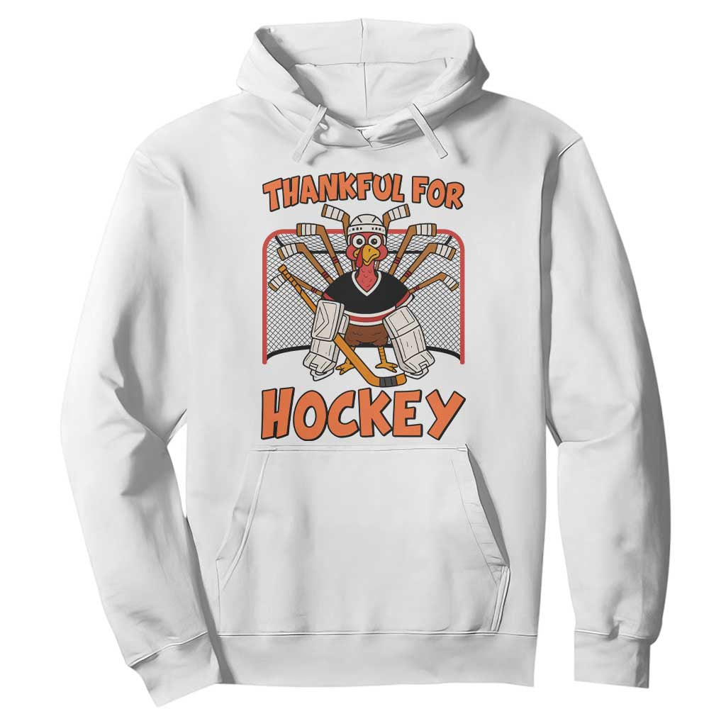 Thankful For Hockey Hoodie Funny Turkey Ice Hockey Player Gift TS12 White Print Your Wear