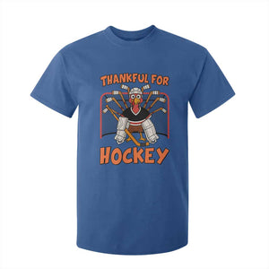 Thankful For Hockey T Shirt For Kid Funny Turkey Ice Hockey Player Gift TS12 Royal Blue Print Your Wear