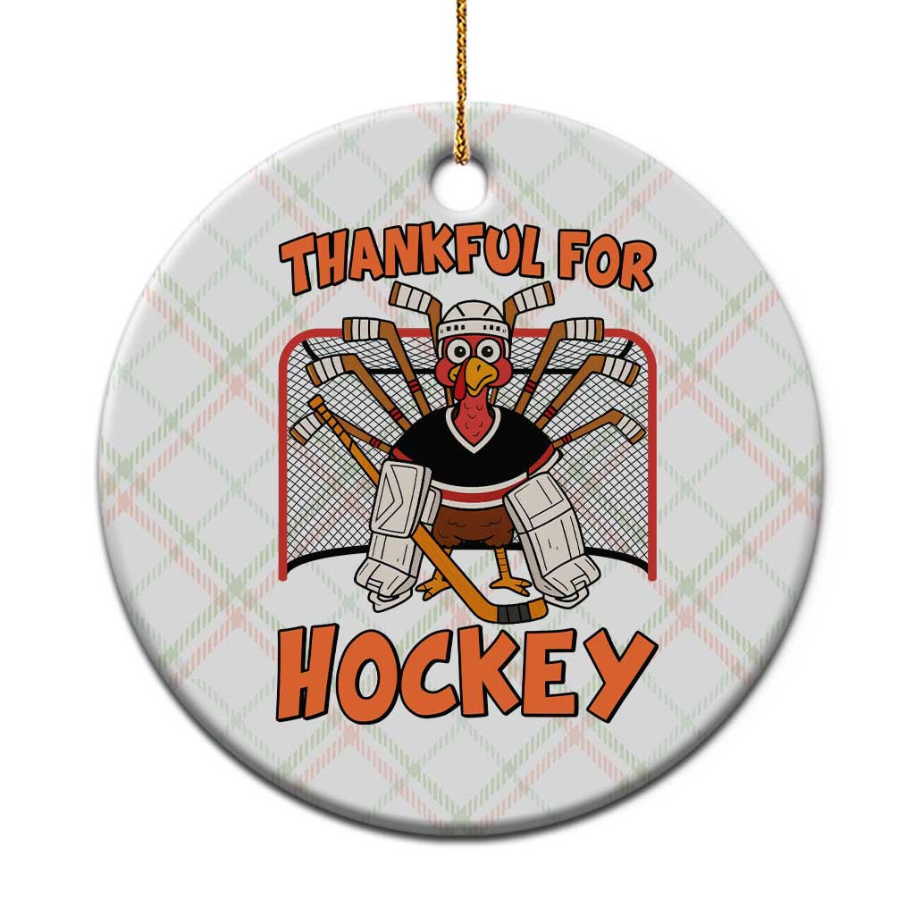 Thankful For Hockey Ceramic Ornament Funny Turkey Ice Hockey Player Gift TS12 1pc Christmas Plaid Print Your Wear