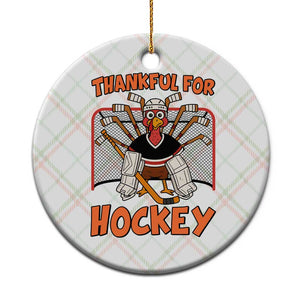 Thankful For Hockey Ceramic Ornament Funny Turkey Ice Hockey Player Gift TS12 1pc Christmas Plaid Print Your Wear