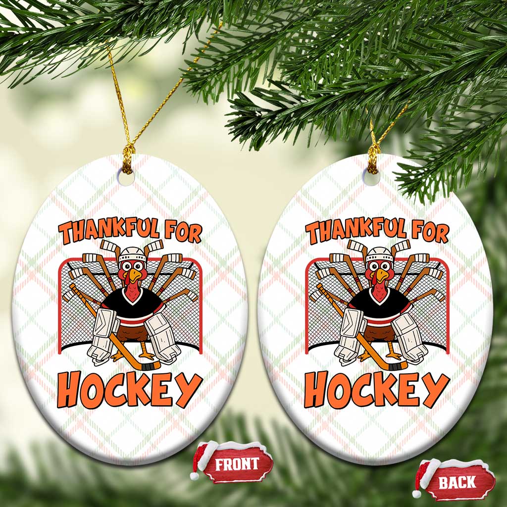 Thankful For Hockey Ceramic Ornament Funny Turkey Ice Hockey Player Gift TS12 Print Your Wear