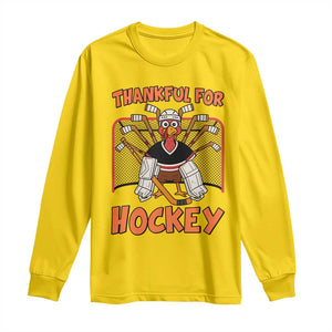 Thankful For Hockey Long Sleeve Shirt Funny Turkey Ice Hockey Player Gift TS12 Daisy Print Your Wear