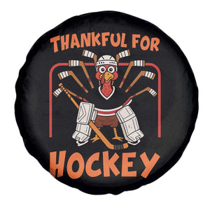 Thankful For Hockey Spare Tire Cover Funny Turkey Ice Hockey Player Gift - Print Your Wear