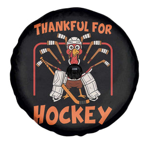 Thankful For Hockey Spare Tire Cover Funny Turkey Ice Hockey Player Gift - Print Your Wear