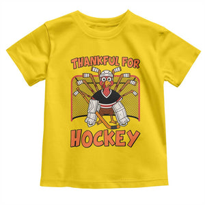 Thankful For Hockey Toddler T Shirt Funny Turkey Ice Hockey Player Gift TS12 Daisy Print Your Wear