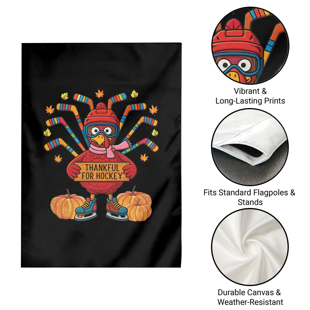 Funny Turkey Ice Hockey Gift Garden Flag Thankful For Hockey TS12 Print Your Wear