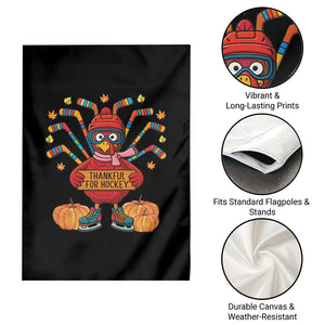 Funny Turkey Ice Hockey Gift Garden Flag Thankful For Hockey TS12 Print Your Wear