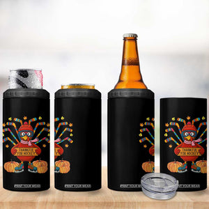 Funny Turkey Ice Hockey Gift 4 in 1 Can Cooler Tumbler Thankful For Hockey TS12 Print Your Wear