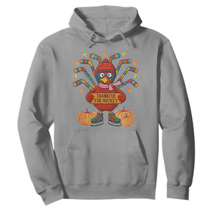 Funny Turkey Ice Hockey Gift Hoodie Thankful For Hockey TS12 Sport Gray Print Your Wear