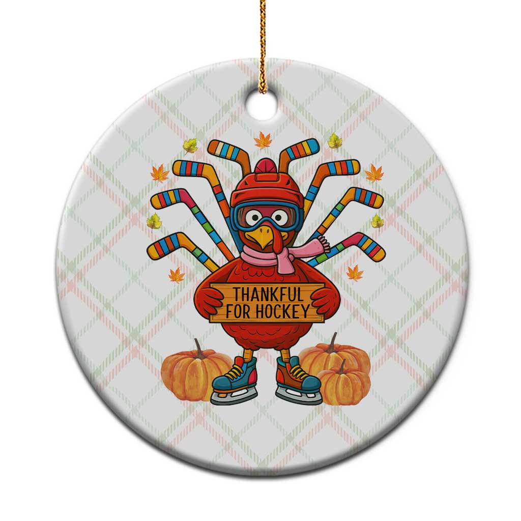 Funny Turkey Ice Hockey Gift Ceramic Ornament Thankful For Hockey TS12 1pc Christmas Plaid Print Your Wear