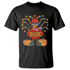 Funny Turkey Ice Hockey Gift T Shirt Thankful For Hockey TS12 Black Print Your Wear